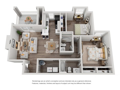 bedroom floor plan anjou 1600 a, opens a dialog at The Madison at Adams Farm, Greensboro